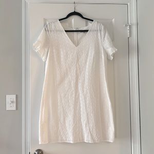 Loft white short sleeve dress
